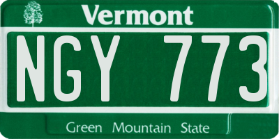 VT license plate NGY773