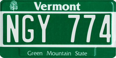 VT license plate NGY774