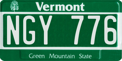 VT license plate NGY776