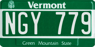 VT license plate NGY779