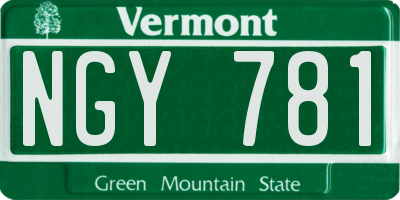 VT license plate NGY781
