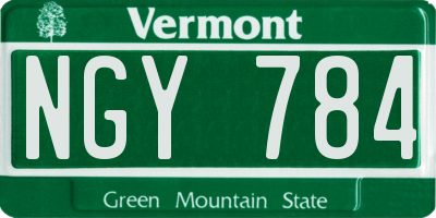 VT license plate NGY784