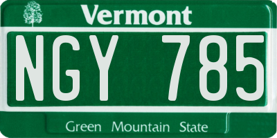 VT license plate NGY785