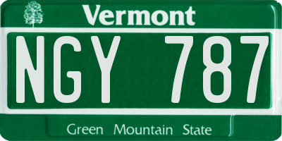 VT license plate NGY787
