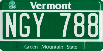 VT license plate NGY788