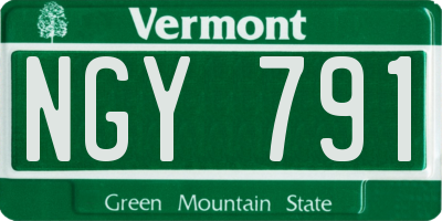 VT license plate NGY791