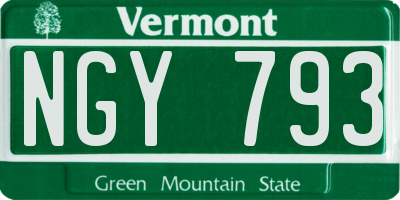 VT license plate NGY793