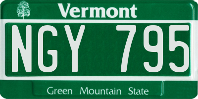 VT license plate NGY795