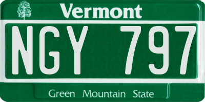 VT license plate NGY797