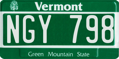 VT license plate NGY798