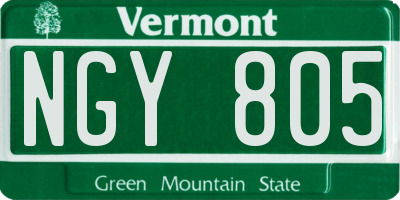 VT license plate NGY805