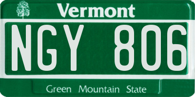 VT license plate NGY806
