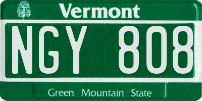VT license plate NGY808