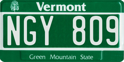 VT license plate NGY809