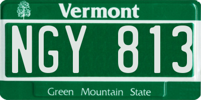 VT license plate NGY813