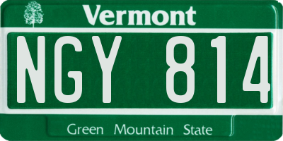 VT license plate NGY814