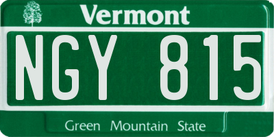 VT license plate NGY815