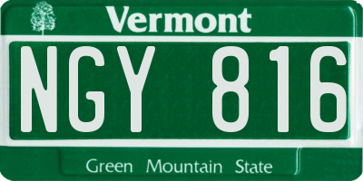 VT license plate NGY816