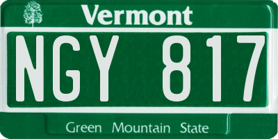 VT license plate NGY817