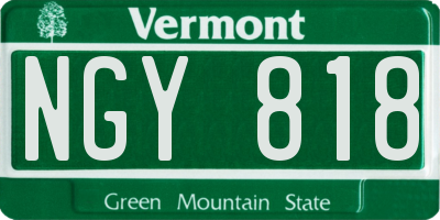 VT license plate NGY818
