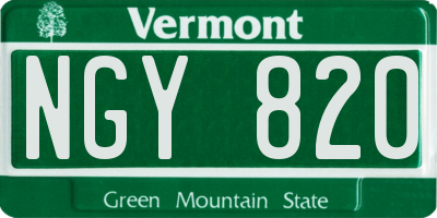 VT license plate NGY820