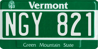 VT license plate NGY821