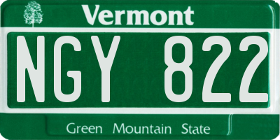 VT license plate NGY822