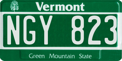 VT license plate NGY823