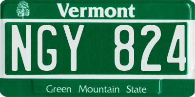 VT license plate NGY824
