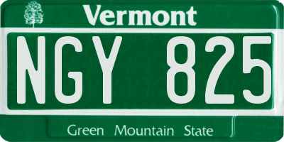 VT license plate NGY825