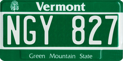VT license plate NGY827
