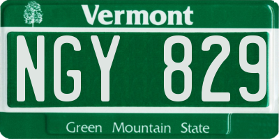 VT license plate NGY829