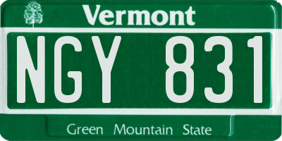 VT license plate NGY831