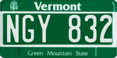 VT license plate NGY832