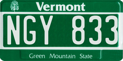 VT license plate NGY833