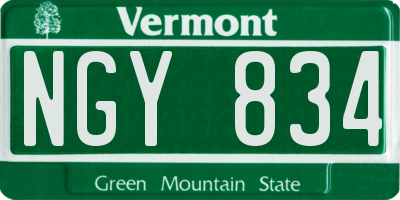 VT license plate NGY834