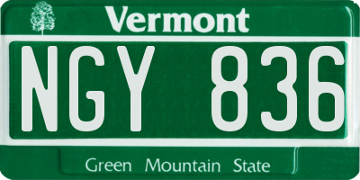 VT license plate NGY836