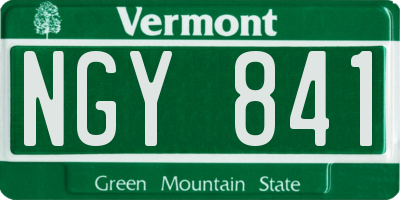 VT license plate NGY841