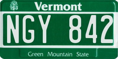 VT license plate NGY842