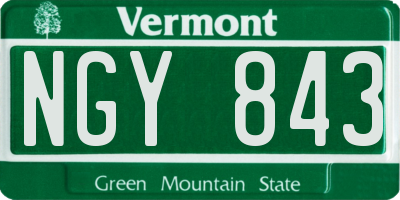 VT license plate NGY843