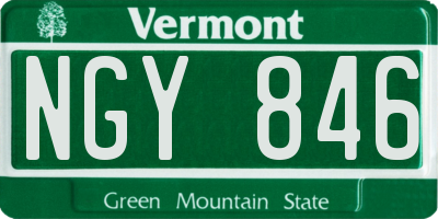 VT license plate NGY846