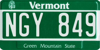 VT license plate NGY849