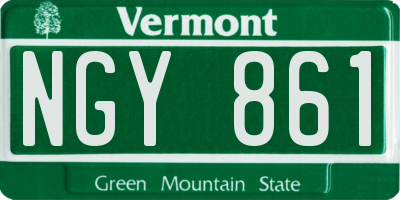 VT license plate NGY861