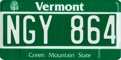 VT license plate NGY864