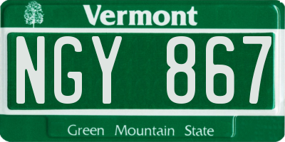 VT license plate NGY867