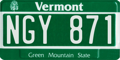VT license plate NGY871