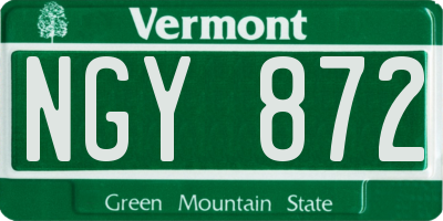 VT license plate NGY872