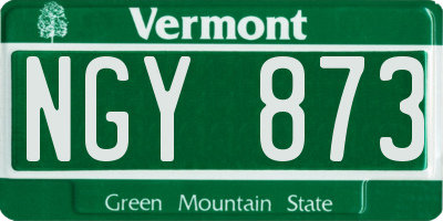 VT license plate NGY873