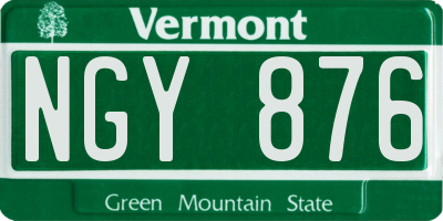 VT license plate NGY876