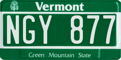 VT license plate NGY877